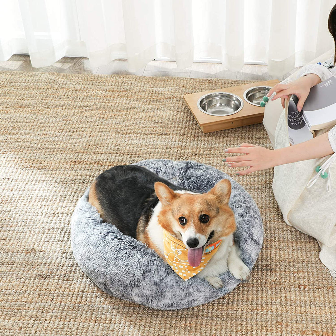 Gray Dog Bed with Removable Inner Cushion