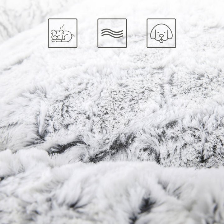Grey Round Washable Dog Bed with Non-Slip Bottom