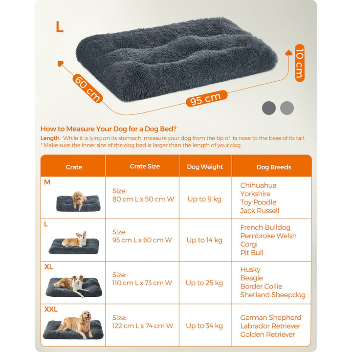 Dog Bed 95 x 60 cm Dark Grey