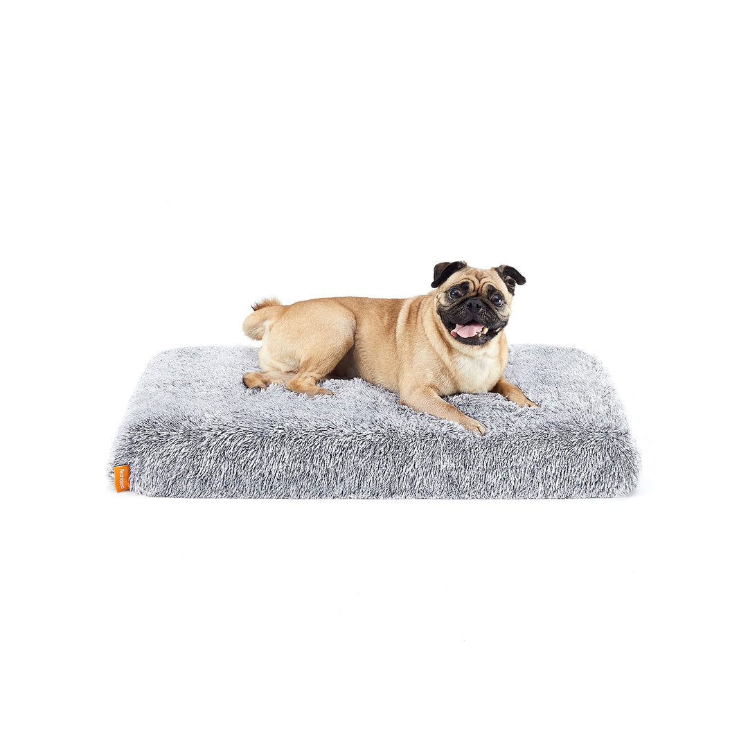 Fluffy Dog Bed with Washable Cover 80 x 50 x 8 cm Grey Ombré