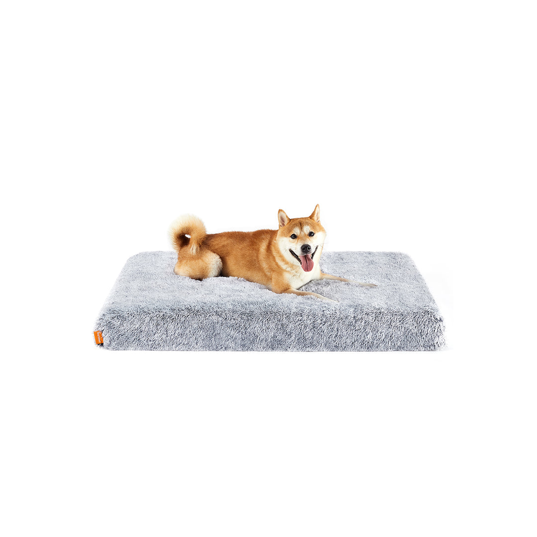 Fluffy Dog Bed with Washable Cover 110 x 73 x 10 cm Grey Ombré