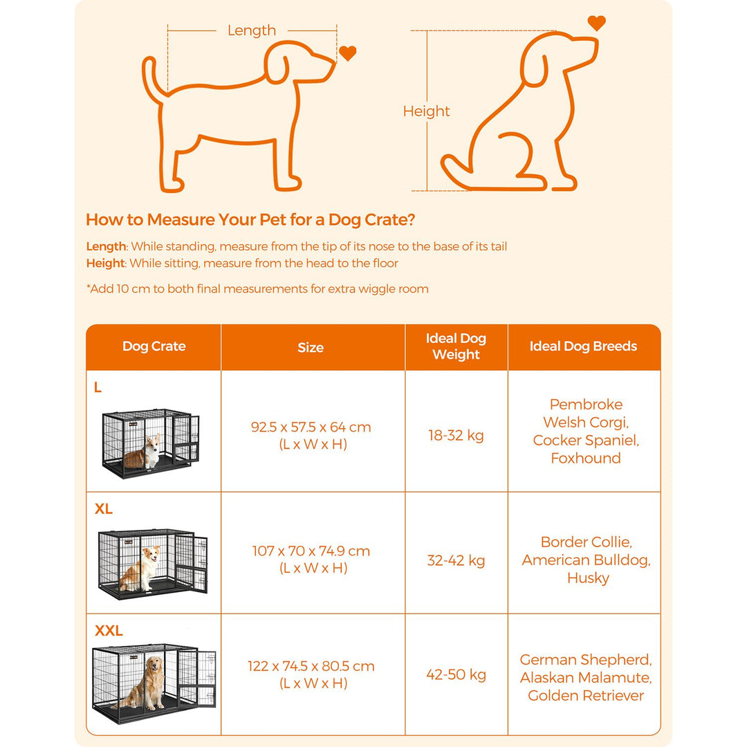 Heavy-Duty Dog Crate 92.5 x 57.5 x 64 cm