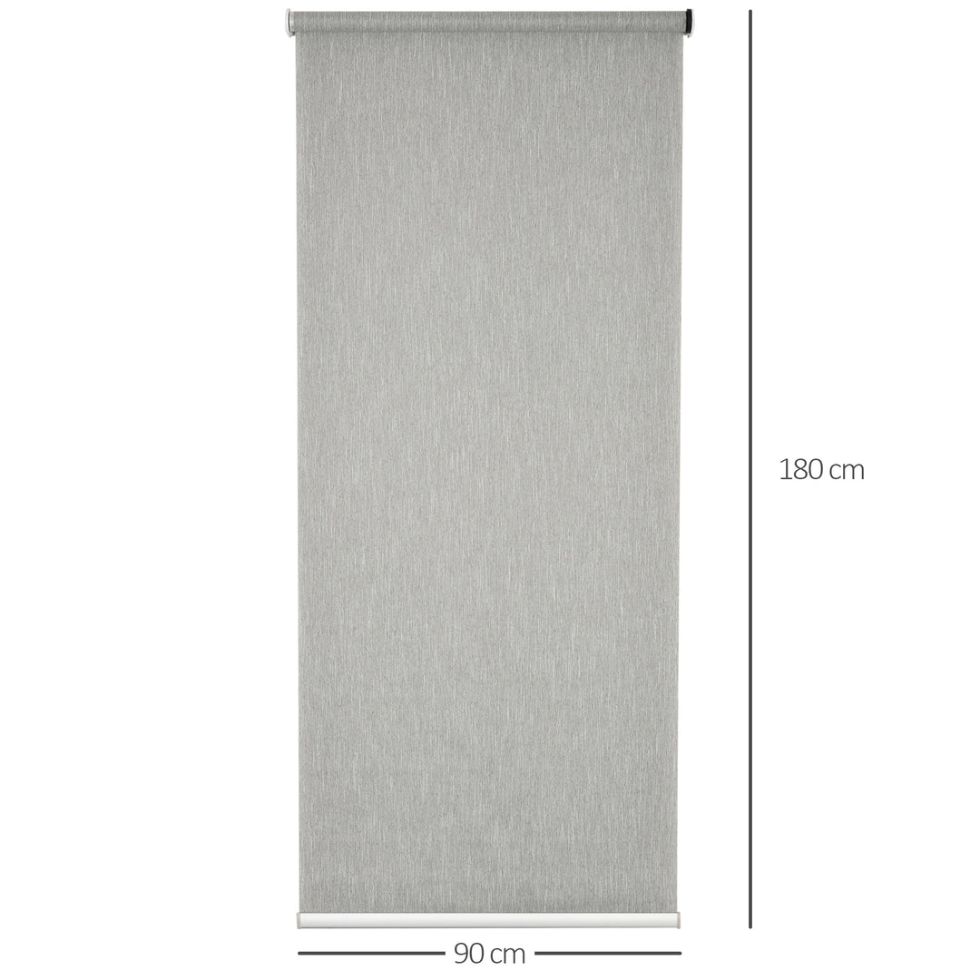 WiFi Smart Roller Blinds Window UV Privacy Protection with Rechargeable Battery, Electric Shades Blind Easy Fit Home Office, Grey, 90 x 180cm
