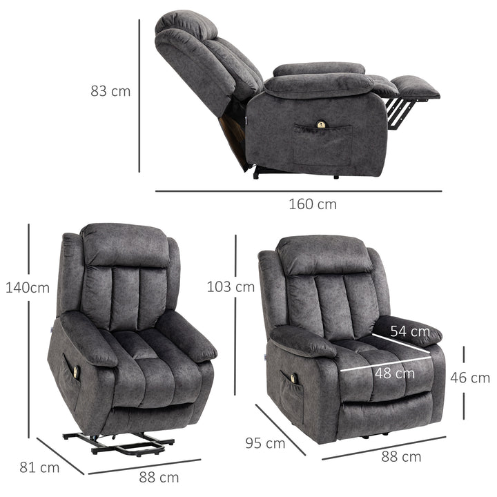 Riser and Recliner Chair, Microfibre Upholstered Recliner Chair for Elderly with Remote Control, Footrest, Padded Seat and Backrest