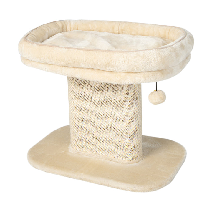 Cat Tree with Sleeping Perch Sisal Scratching Plate and Ball-Beige