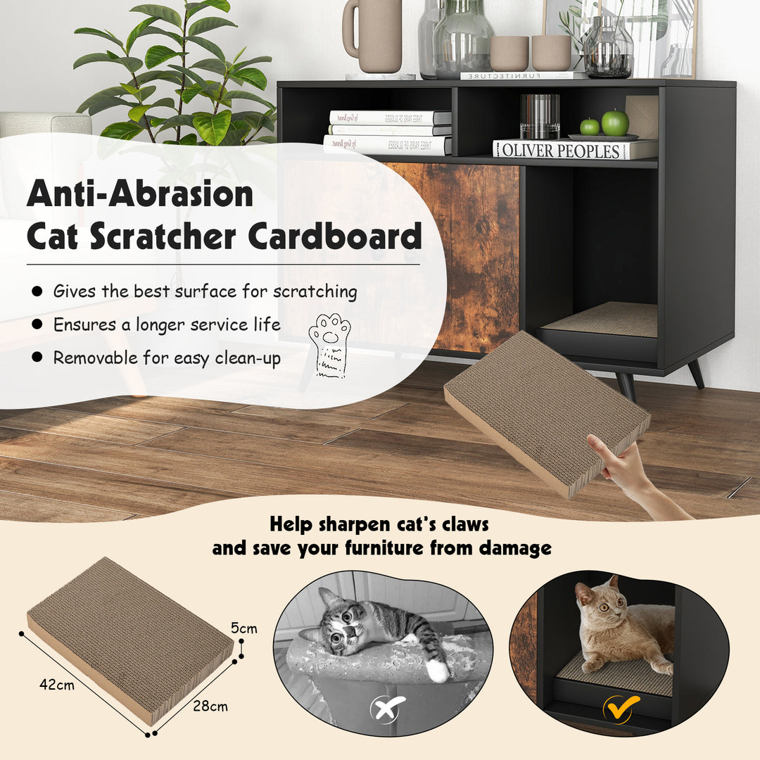 Cat Litter Box Enclosure with Scratching Pad
