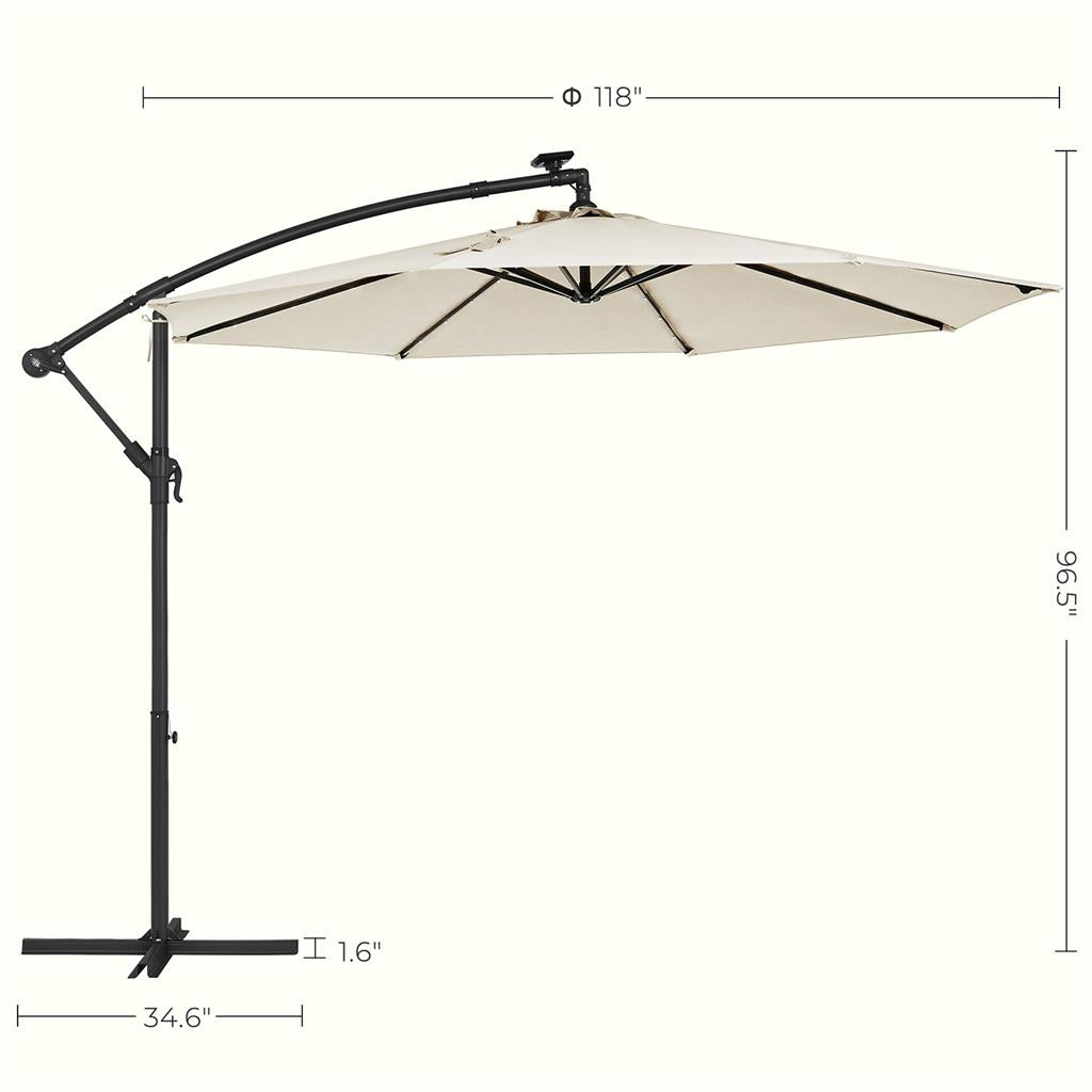 Parasol with Solar-Powered LED