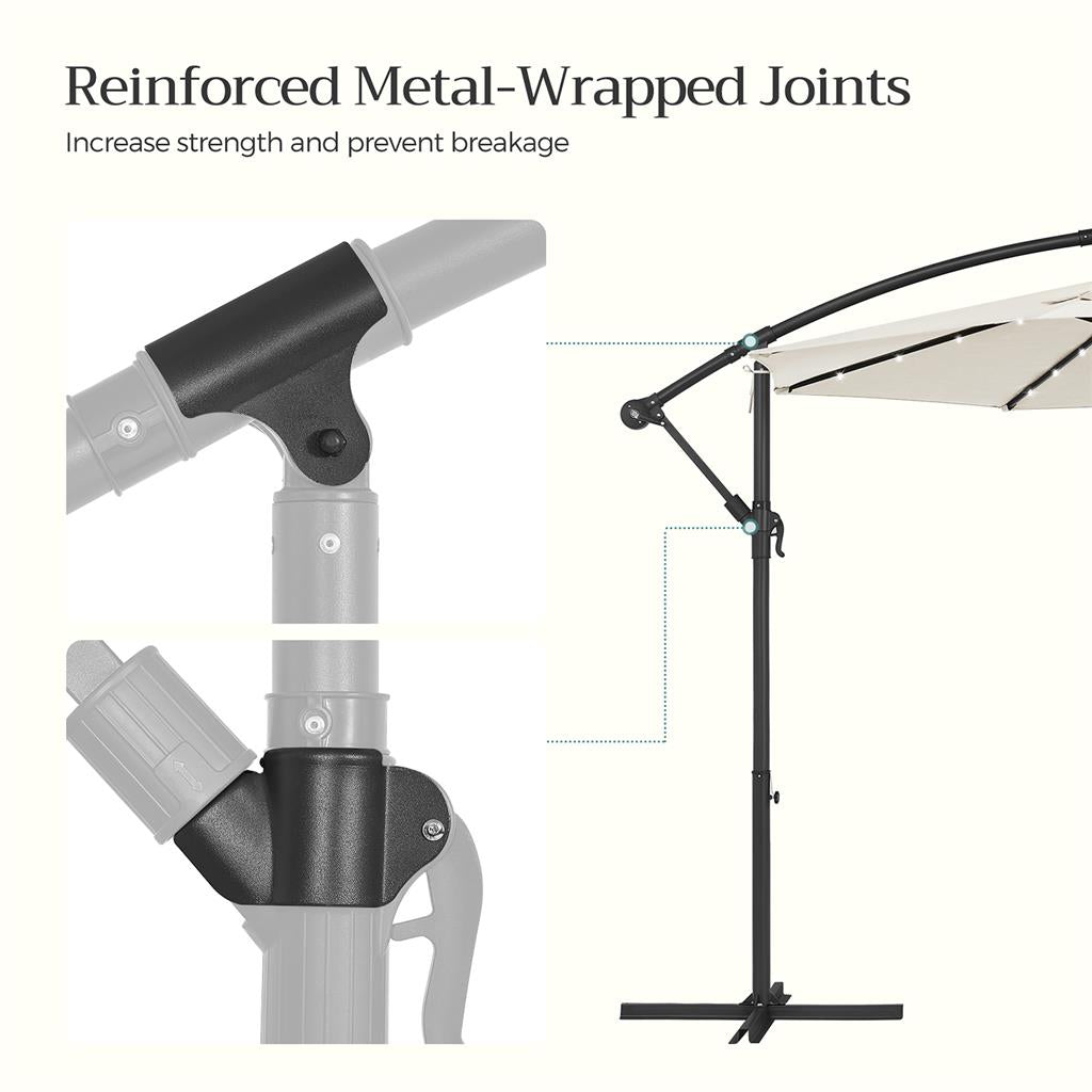 Parasol with Solar-Powered LED