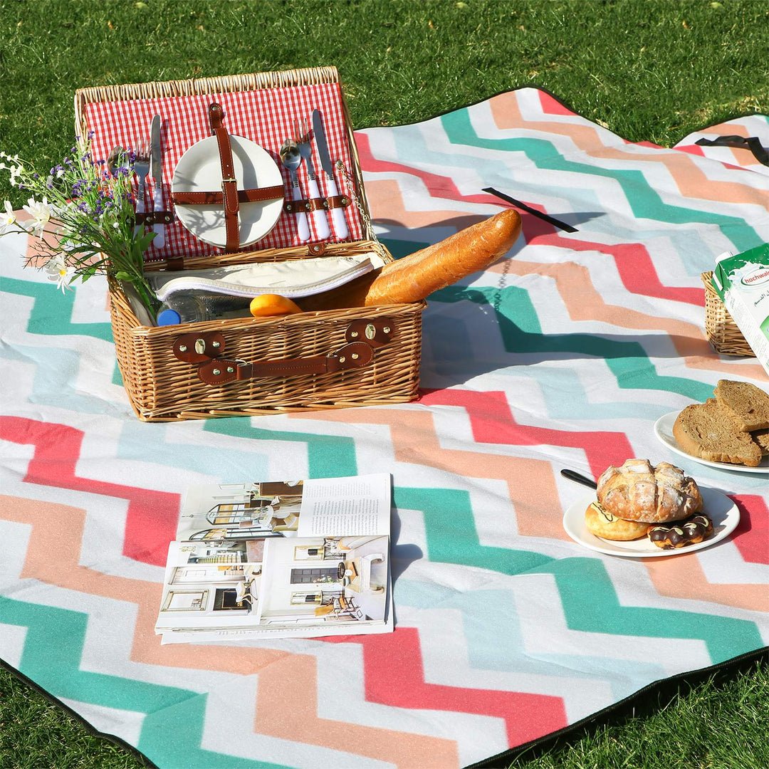 Pink White Picnic Blanket