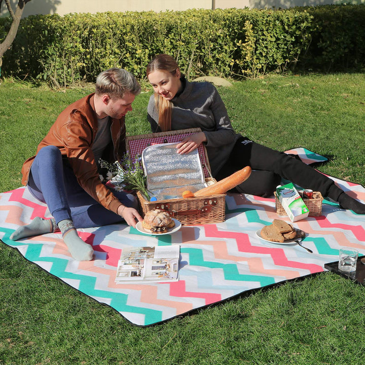 Pink White Picnic Blanket