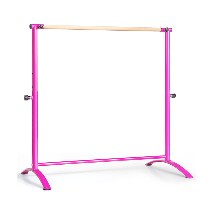 Freestanding Ballet Barre Bar with 4-Position Adjustable Height-Pink