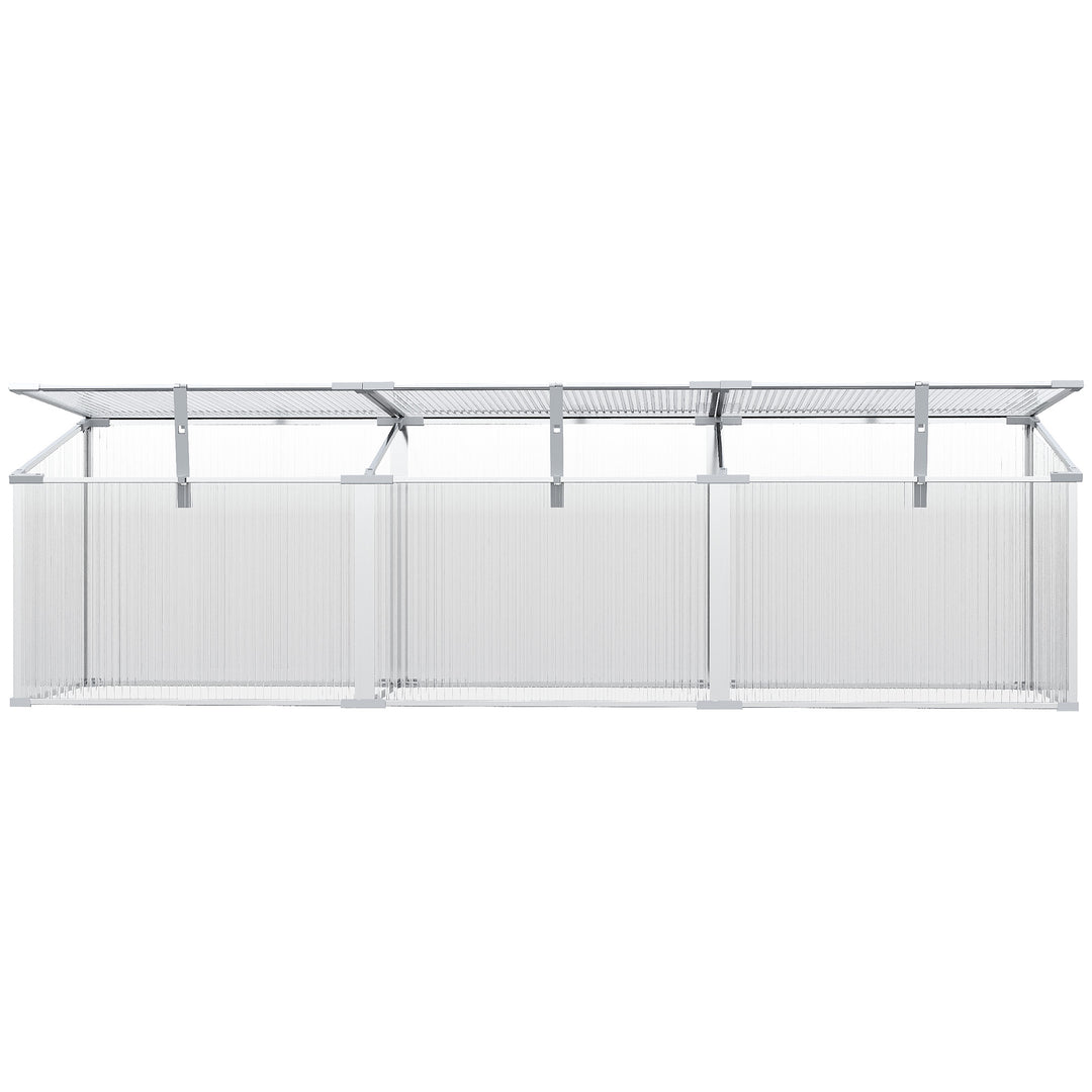 Outdoor Greenhouse Polycarbonate Grow House Flower Vegetable Plants Raised Bed Garden Aluminium Cold Frame 180 x 51 x 51 cm