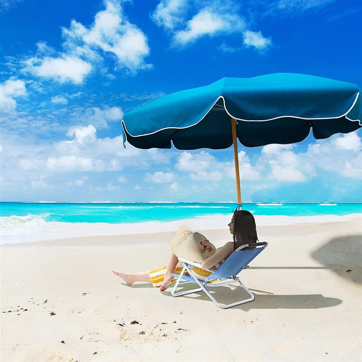 Portable Beach Chair with Reclining Backrest