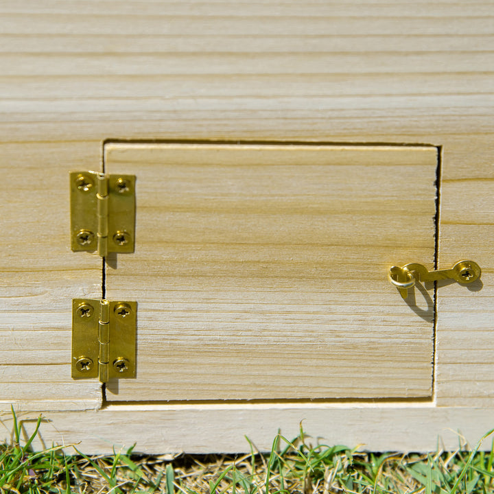 Wooden Hedgehog House Outdoor, Small Animal Shelter Hibernation Home, with 2 Doors, for Garden, 40 x 30.2 x 23.5 cm, Natural