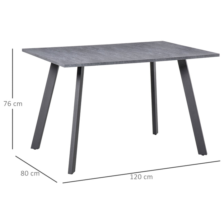 Dining Table with Metal Legs and Spacious Tabletop for Kitchen, Dining Room, Living Room, Dark Grey
