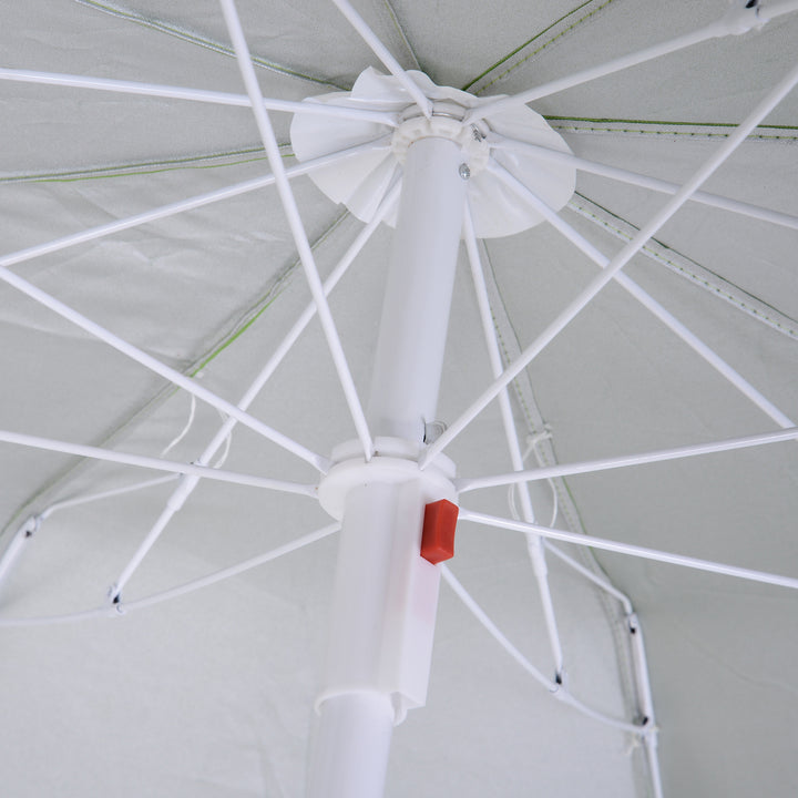 Tilted Steel Frame Beach Parasol- Green