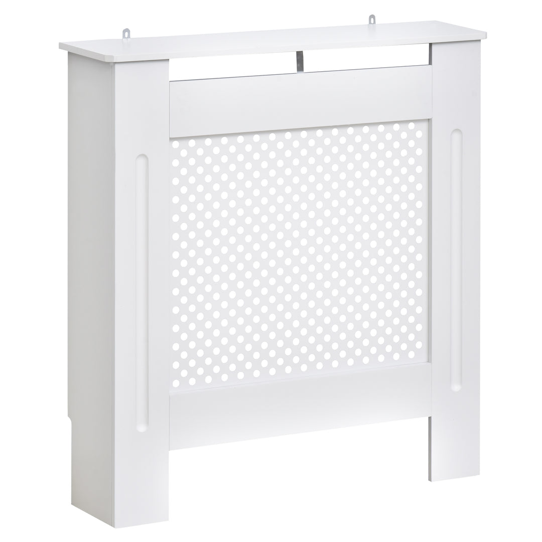 Wooden Radiator Cover Heating Cabinet Modern Home Furniture Grill Style Diamond Design White Painted (Small)