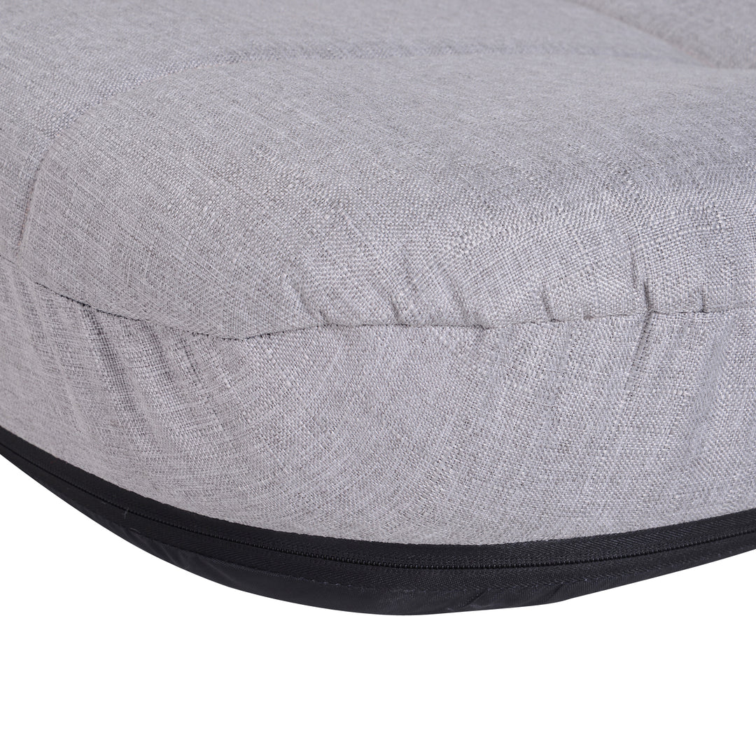 Floor Lazy Sofa Chair 5 - Position Adjustable Recliner 180 Degree Swivel Legless Linen Seater Thick Padding High Density Comfort Reclining