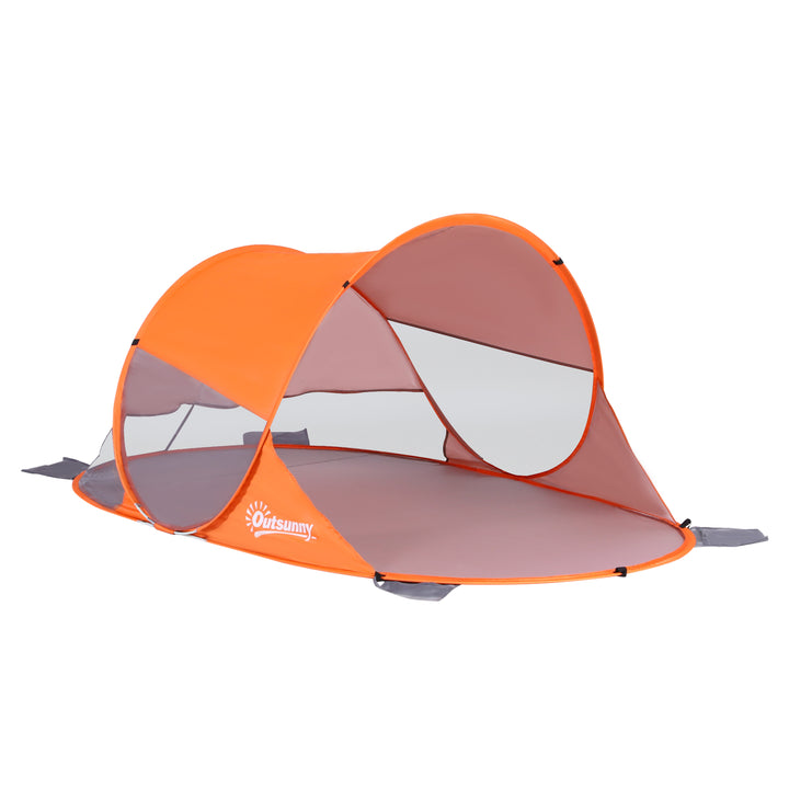 Pop up Beach Tent with Sun Shelter Portable Automatic - Orange