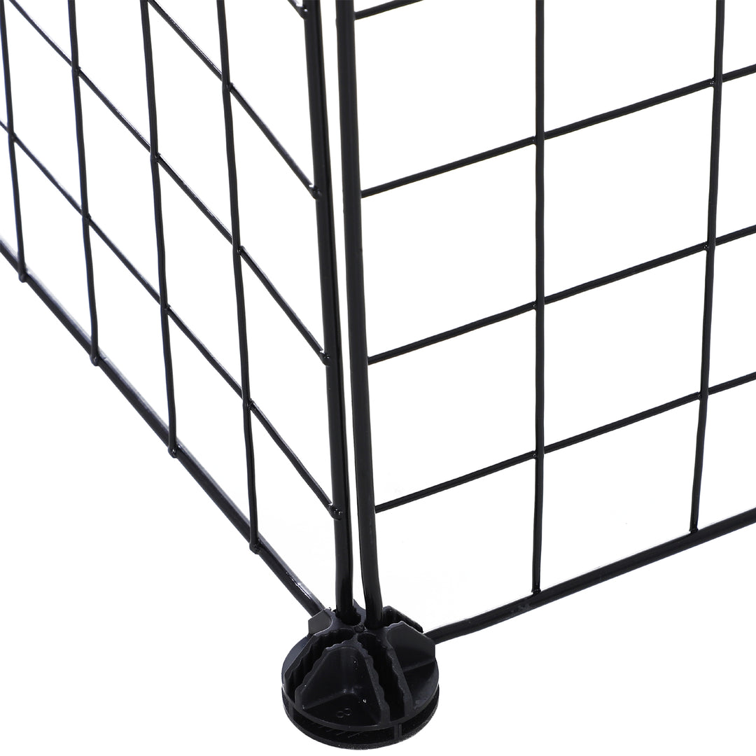 Pawhut Guinea Pig Playpen Rabbit Playpen Metal Wire Fence Indoor Outdoor Small Animal Cage 36 Panel Enclosure Black