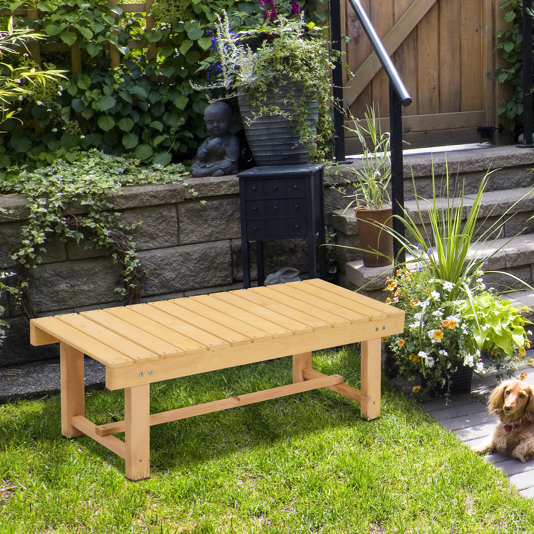 2-seater Outdoor Indoor Garden Wooden Bench Patio Loveseat Fir 110L x 38W x 35H cm Natural