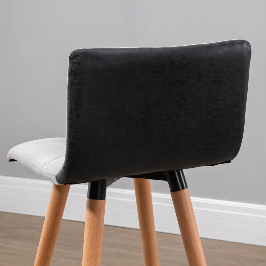 Bar stool Set of 2 Armless Upholstered Counter Height Bar Chairs with Wood Legs &amp; Footrest, Grey