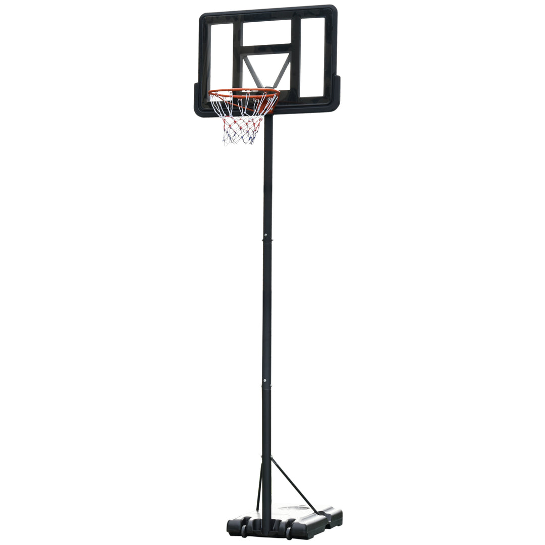 Portable Freestanding Basketball Hoop Stand Transparent Backboard 231-305cm Adjustable Basketball Hoop with Two Moving Wheels For Adult