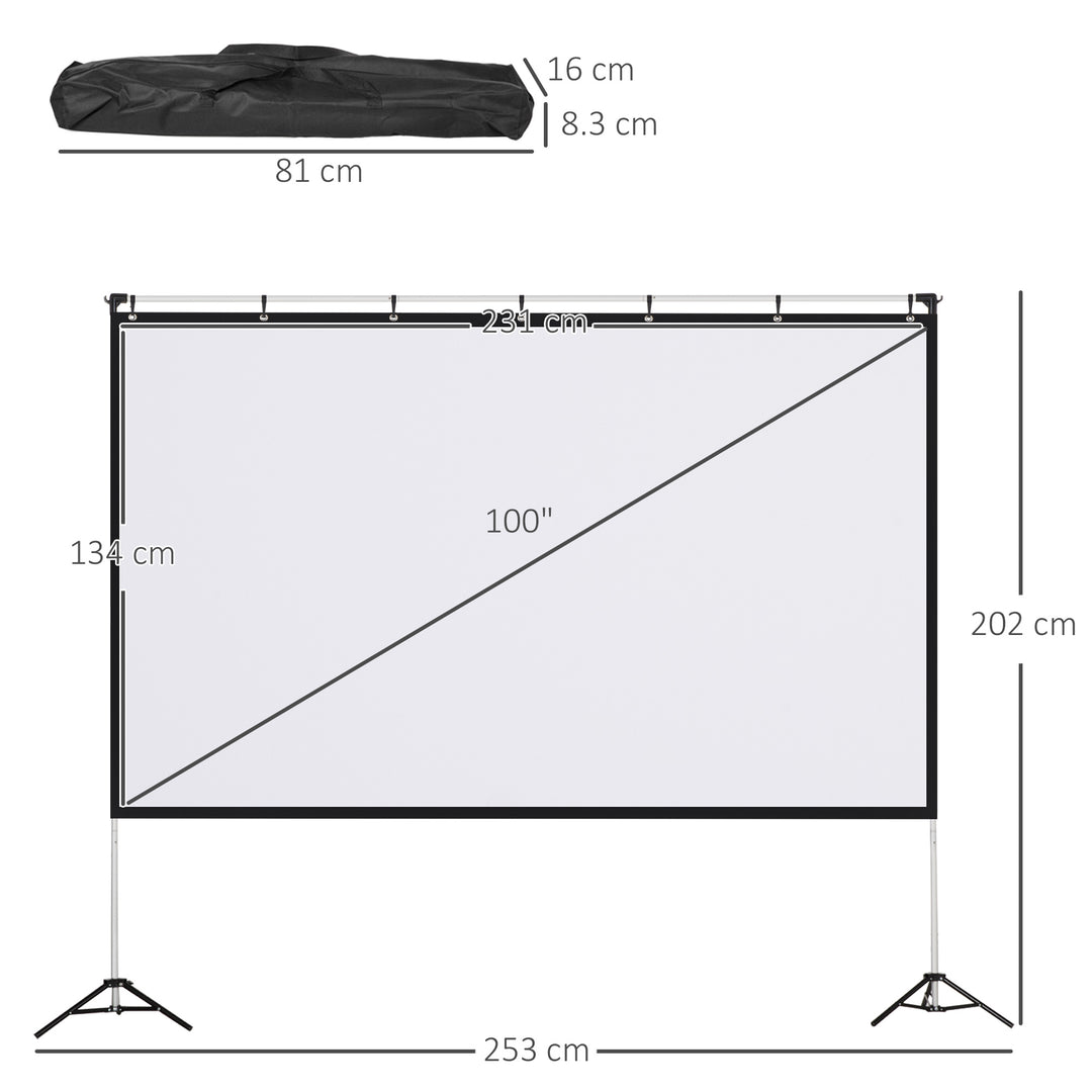 Projector Screen and Stand, Portable Front and Rear Screen