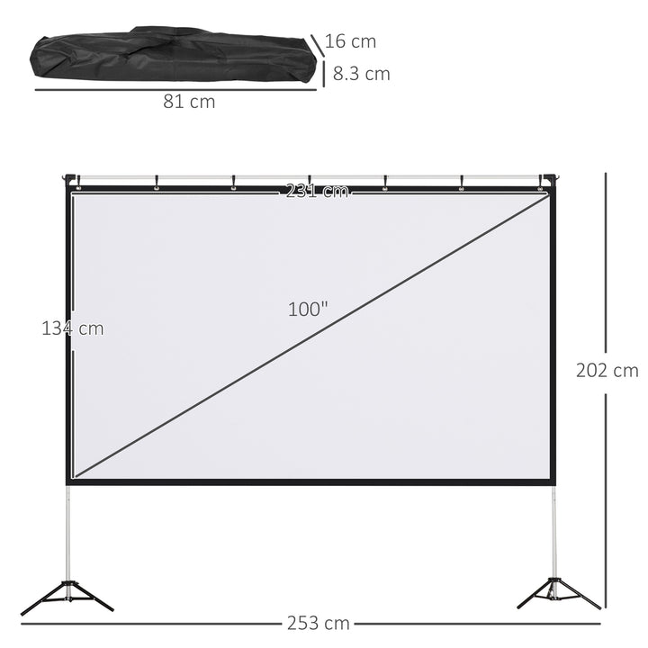 Projector Screen and Stand, Portable Front and Rear Screen