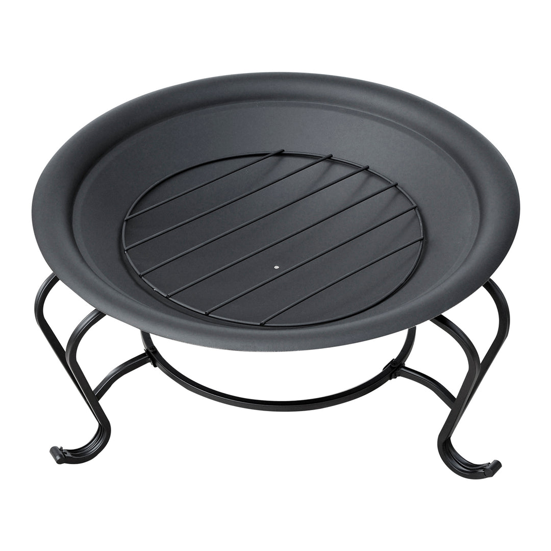 Outsunny Outdoor Fire Pit, 56 x 45H cm (Lid Included)-Black/Blue