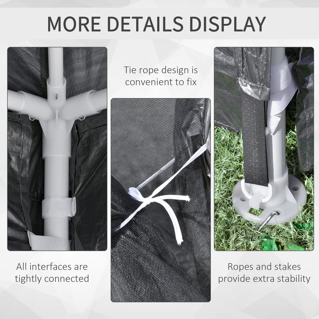 Outsunny 4 m x 3 m Gazebo Party Tent Outdoor Canopy Garden Sun Shade w/ Mesh Sidewalls, Dark Grey