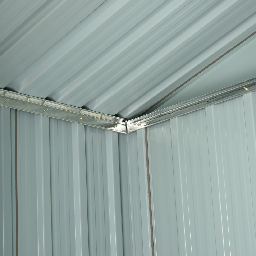 6.4 x 3.6ft Garden Metal Storage Shed w/ Double Sliding Door and Air Vents, Tool Storage for Backyard Patio Lawn, Grey