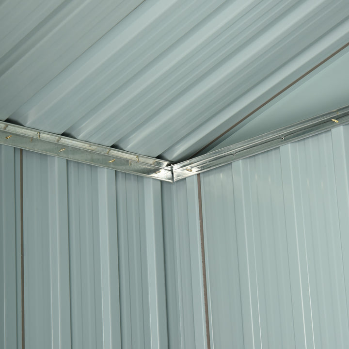 6.4 x 3.6ft Garden Metal Storage Shed w/ Double Sliding Door and Air Vents, Tool Storage for Backyard Patio Lawn, Grey