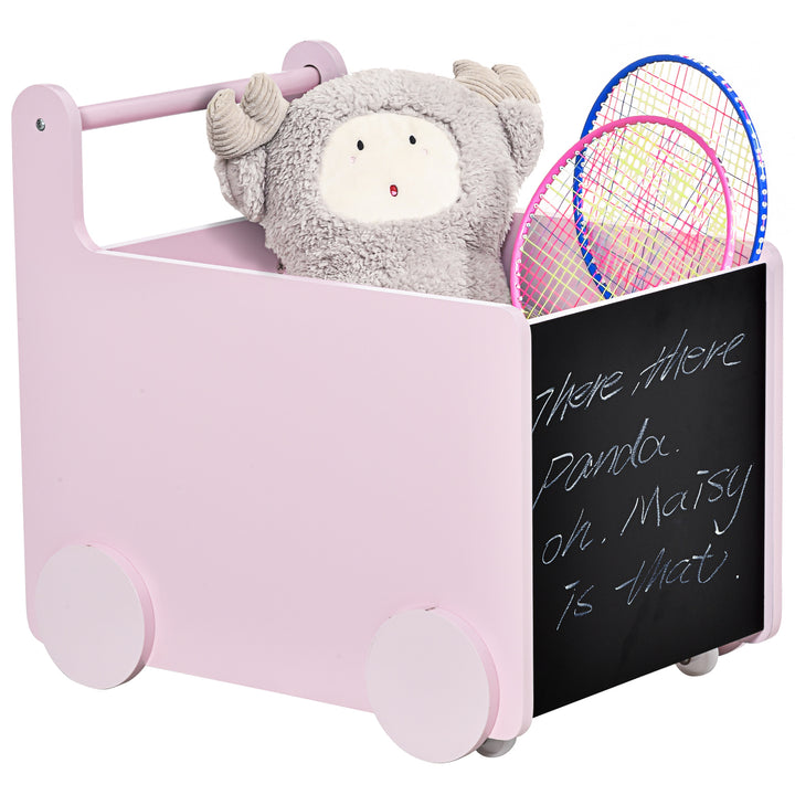 Kids Toys Storage Cabinet Rolling Storage Cart on Wheels Craft Storage Containers Bins Can Move everywher for Toddlers 1-4 Years Old, Pink