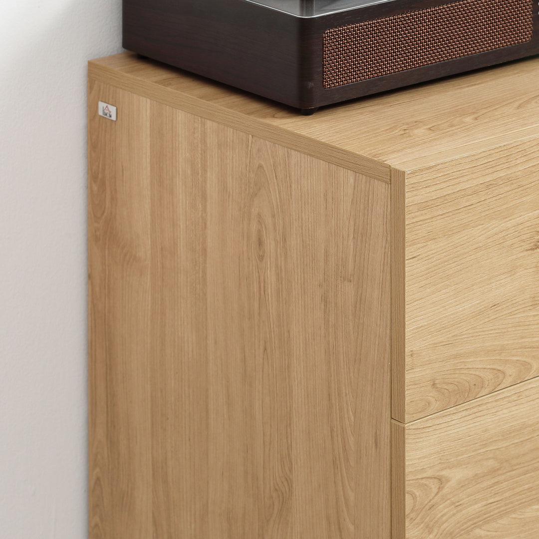 Drawer Chest, 3-Drawer Storage Cabinet Unit with Wood Legs for Bedroom, Living Room, Natural