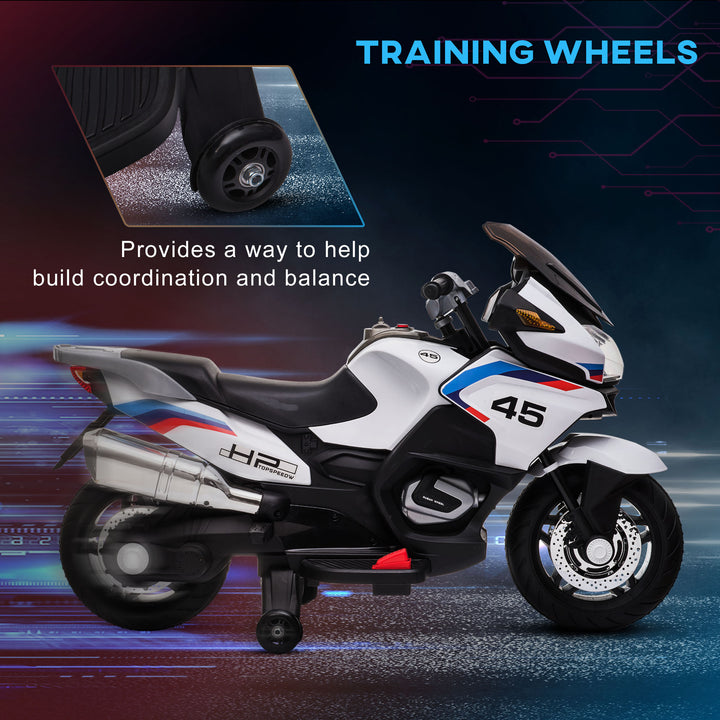 12V Electric Motorbike 3-6 KM/H White