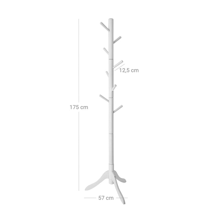 White Freestanding Coat Stand for Bedroom & Entryway
