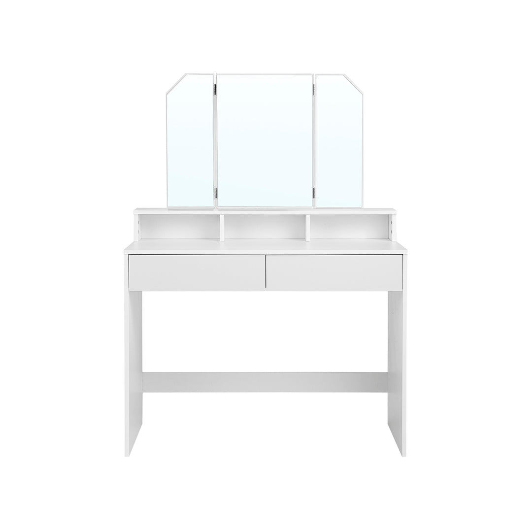 Dressing Table with Tri-Fold Mirror