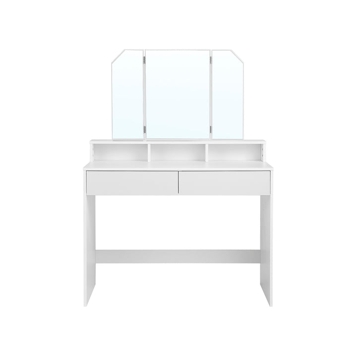 Dressing Table with Tri-Fold Mirror