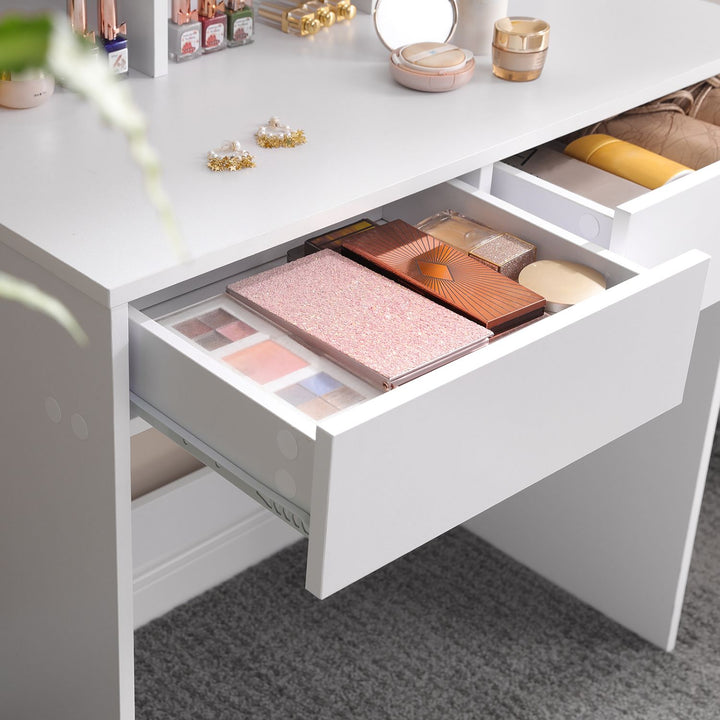 Dressing Table with Tri-Fold Mirror