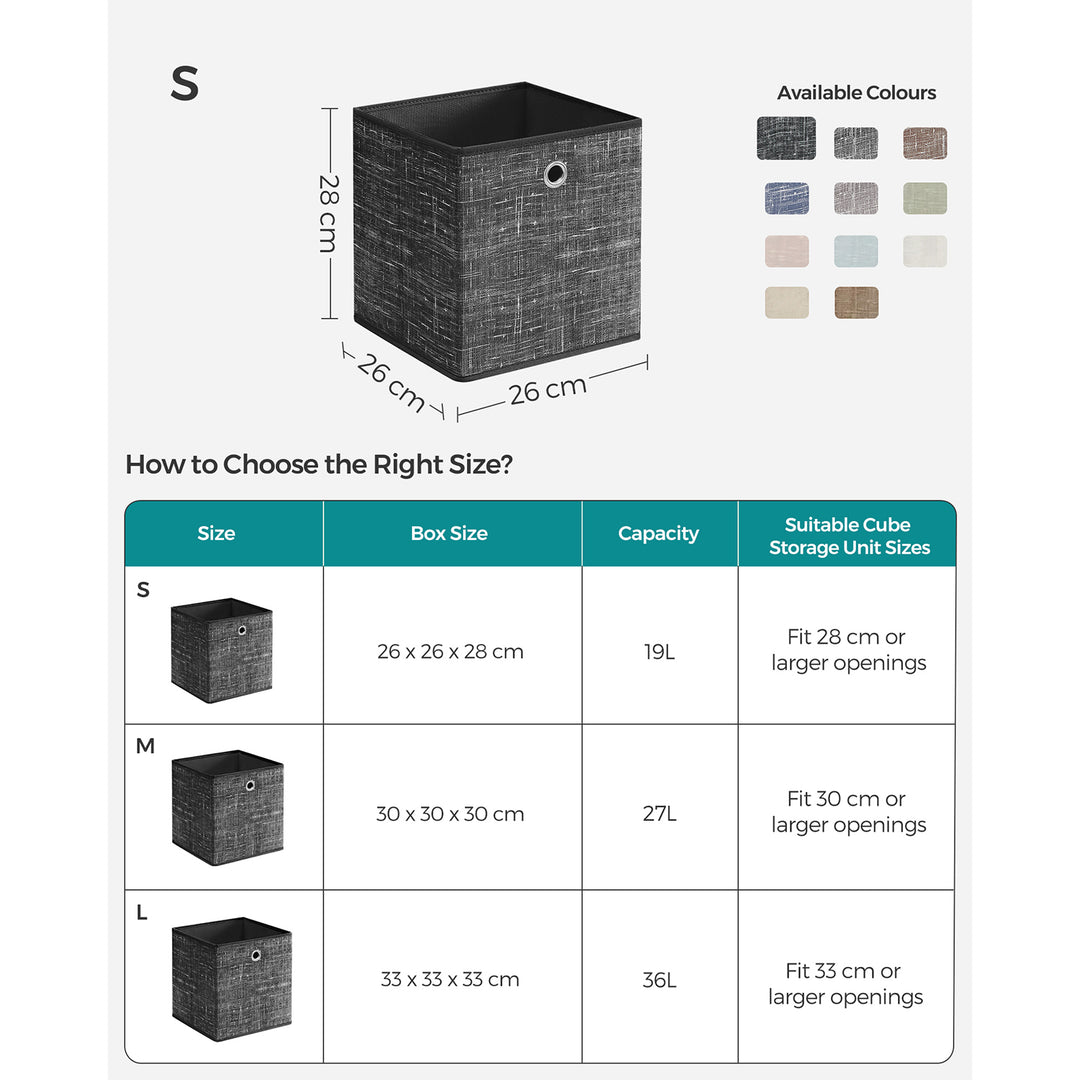 Set of 6 Storage Boxes Heathered Black
