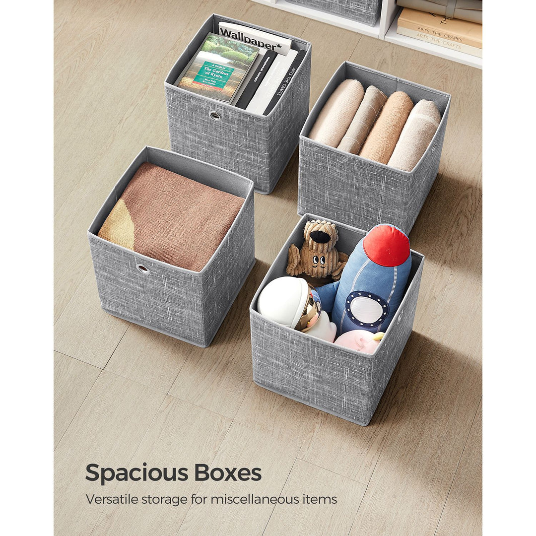 Set of 6 Storage Boxes Heathered Grey