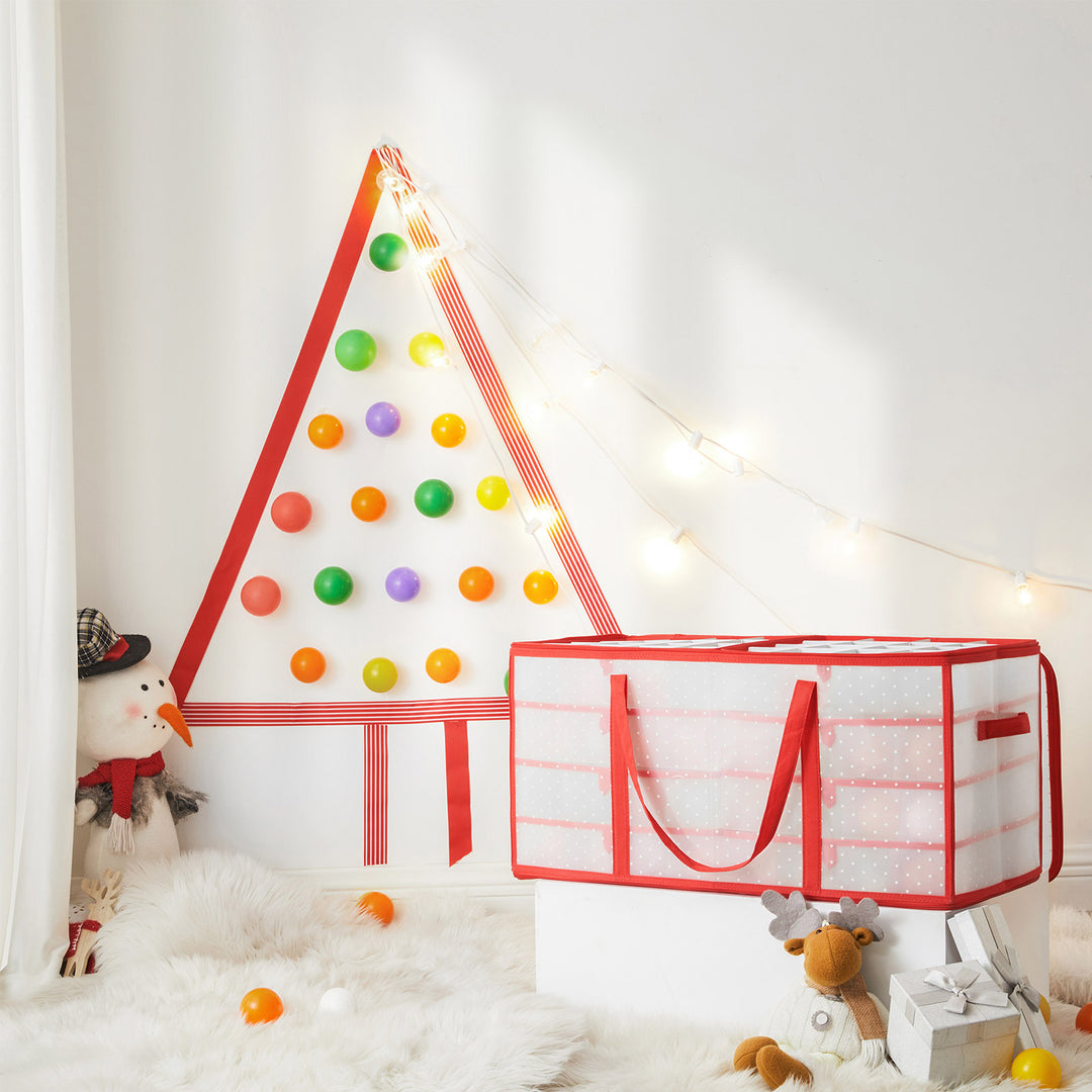 Red Large Storage Box for Christmas Baubles