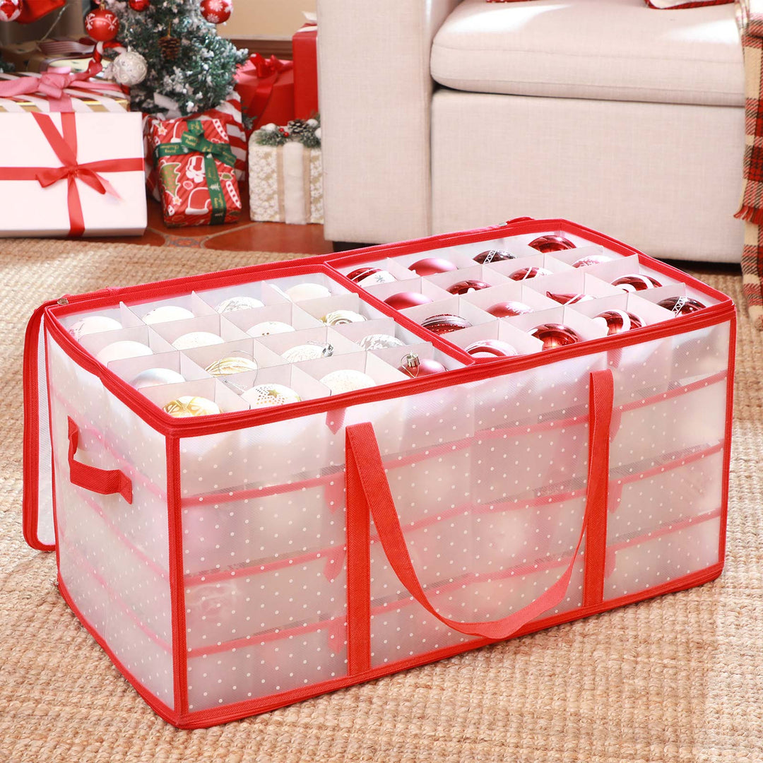 Red Large Storage Box for Christmas Baubles