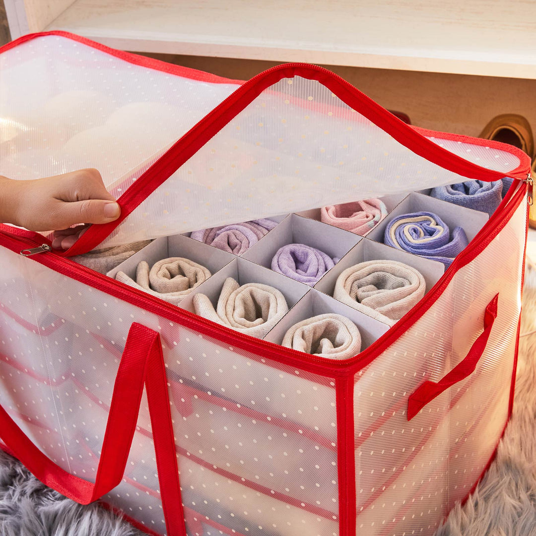 Red Large Storage Box for Christmas Baubles