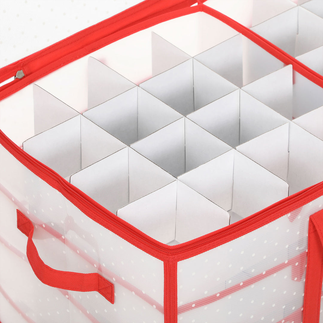 Red Large Storage Box for Christmas Baubles