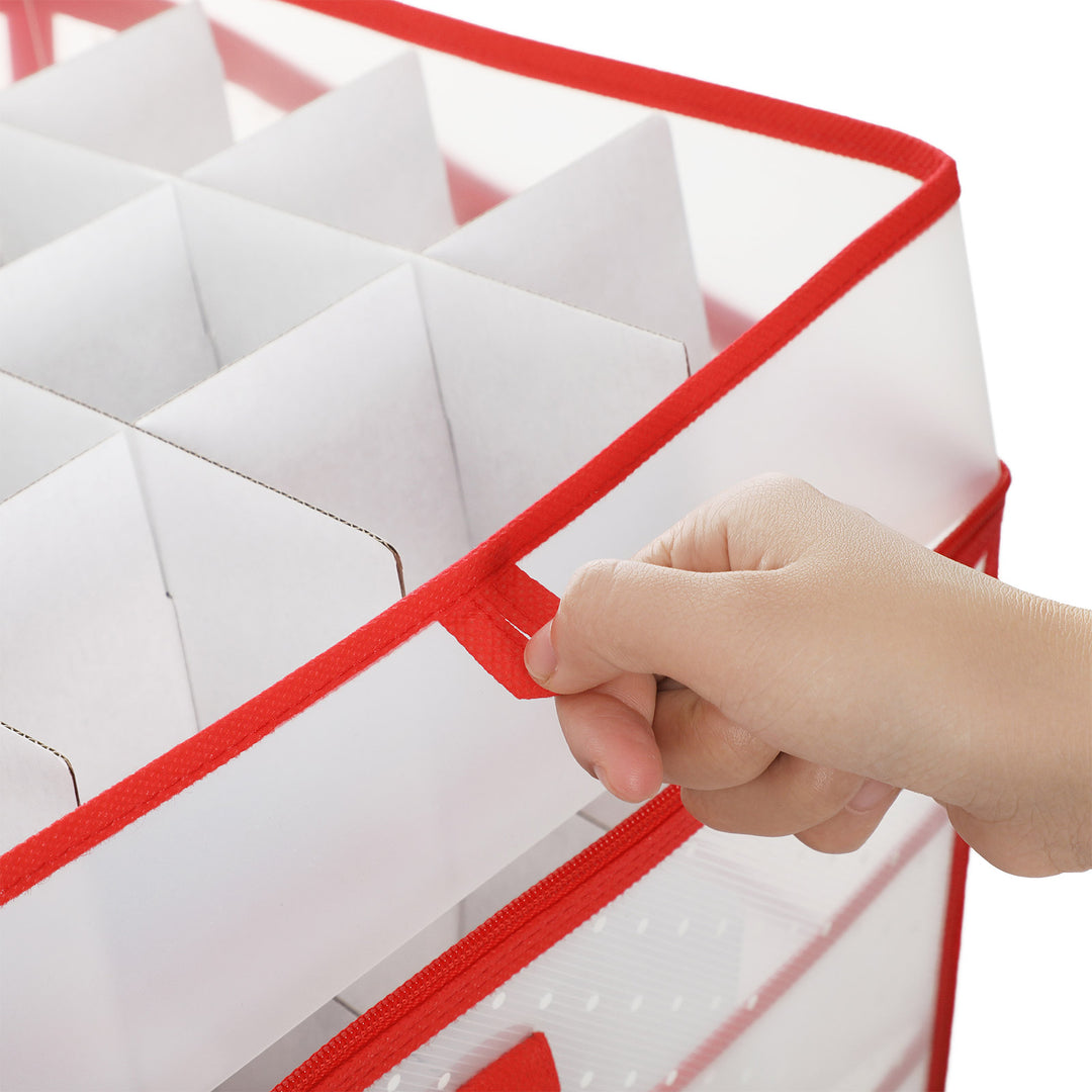 Red Large Storage Box for Christmas Baubles