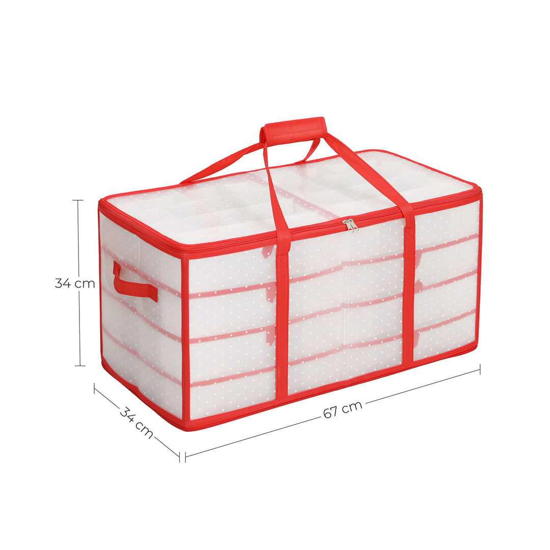 Red Large Storage Box for Christmas Baubles