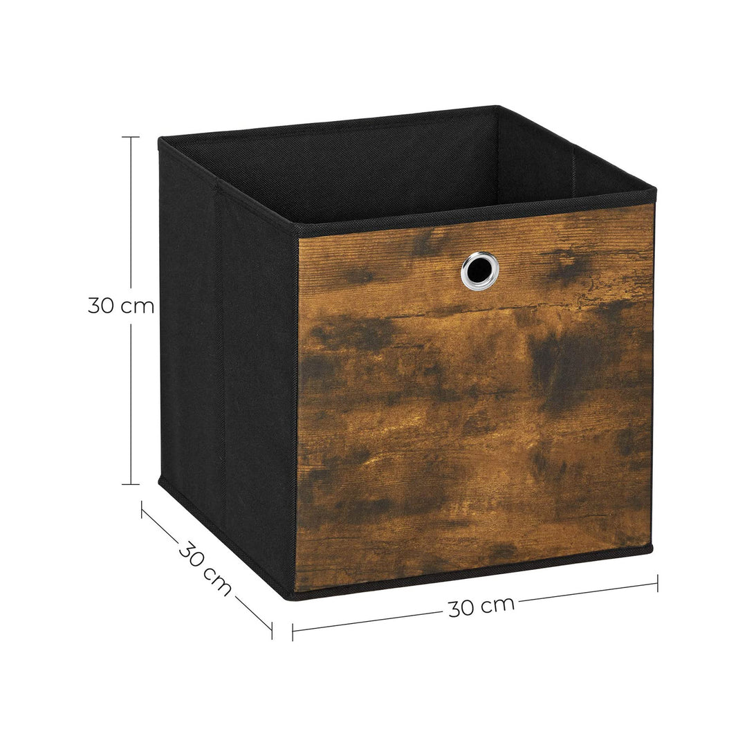 Set of 6 Brown & Black Folding Storage Box