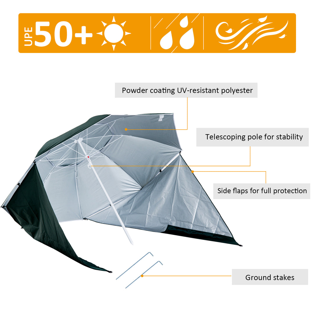 All-Weather Beach Umbrella Shelteneer-Green